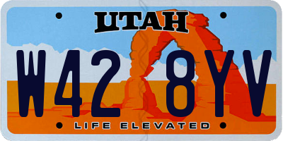 UT license plate W428YV