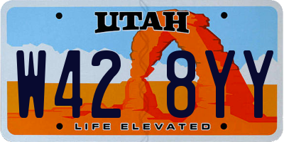 UT license plate W428YY