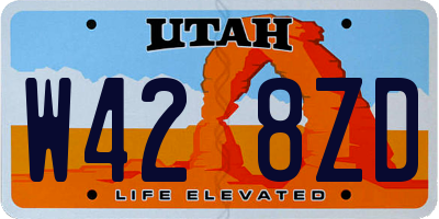 UT license plate W428ZD