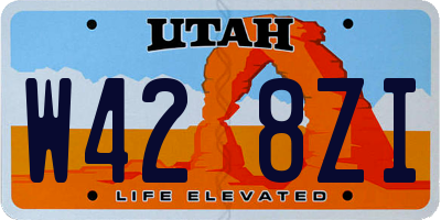 UT license plate W428ZI