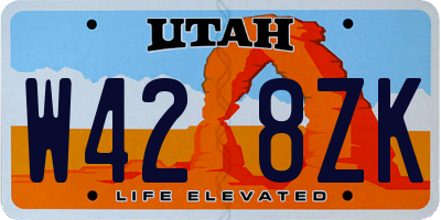 UT license plate W428ZK