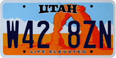 UT license plate W428ZN