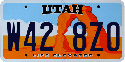 UT license plate W428ZO