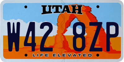 UT license plate W428ZP