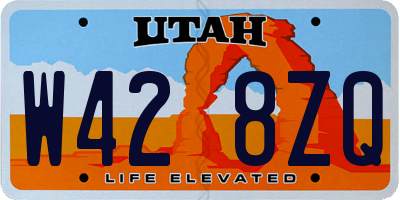 UT license plate W428ZQ