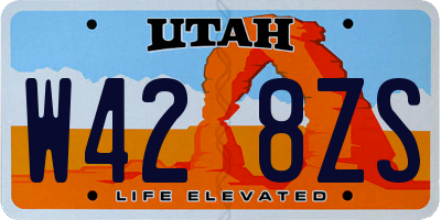 UT license plate W428ZS