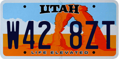 UT license plate W428ZT