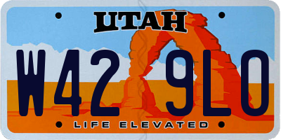UT license plate W429LO