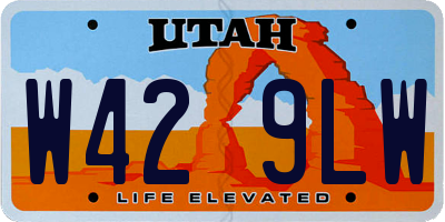 UT license plate W429LW