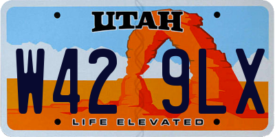 UT license plate W429LX