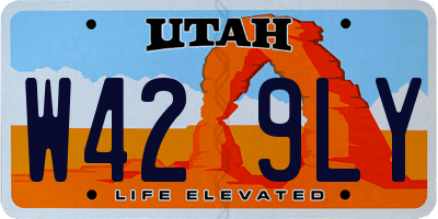 UT license plate W429LY