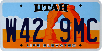 UT license plate W429MC