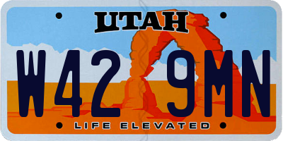 UT license plate W429MN