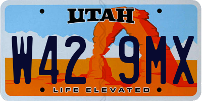 UT license plate W429MX