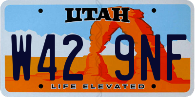 UT license plate W429NF