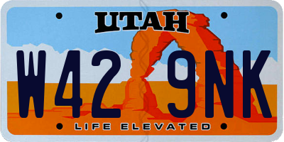 UT license plate W429NK