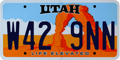 UT license plate W429NN
