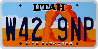 UT license plate W429NP