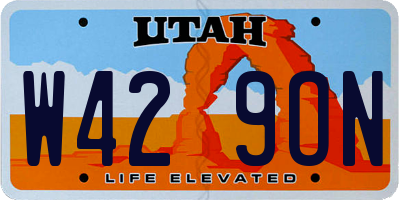 UT license plate W429ON
