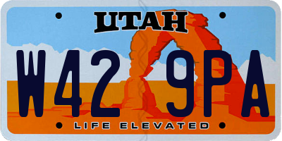 UT license plate W429PA