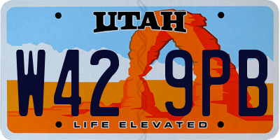 UT license plate W429PB