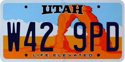 UT license plate W429PD