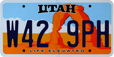 UT license plate W429PH