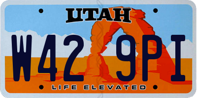 UT license plate W429PI