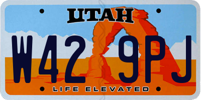 UT license plate W429PJ