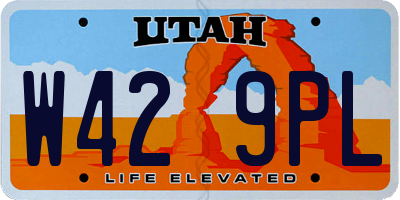 UT license plate W429PL