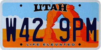 UT license plate W429PM