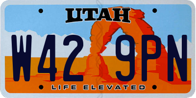 UT license plate W429PN