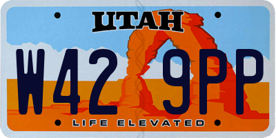 UT license plate W429PP