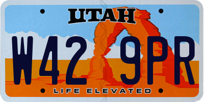 UT license plate W429PR