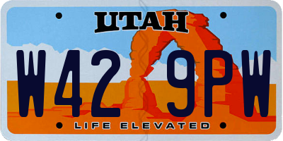 UT license plate W429PW