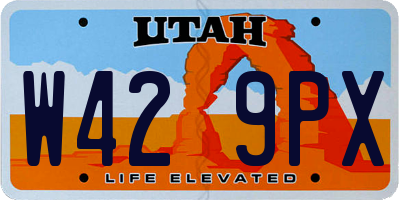 UT license plate W429PX