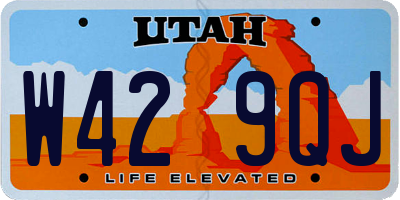 UT license plate W429QJ