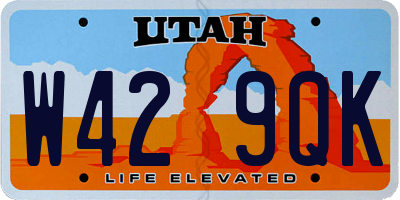 UT license plate W429QK