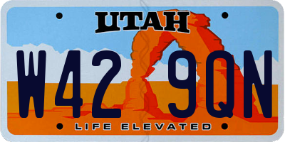 UT license plate W429QN