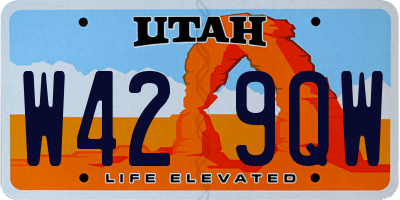 UT license plate W429QW