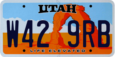UT license plate W429RB