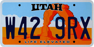 UT license plate W429RX