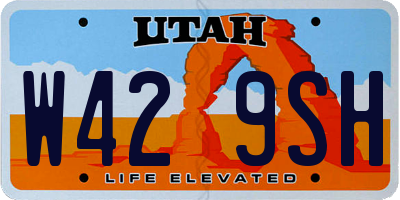 UT license plate W429SH