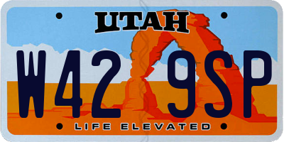 UT license plate W429SP