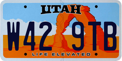 UT license plate W429TB