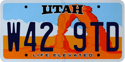 UT license plate W429TD
