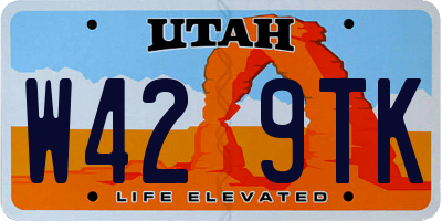 UT license plate W429TK