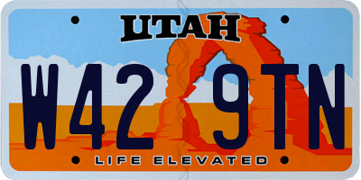 UT license plate W429TN