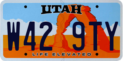 UT license plate W429TY