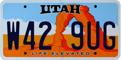 UT license plate W429UG